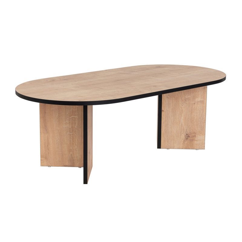 Chrisina Modern Coffee Table, Sapphire Oak & Black, 46.9 x 15.7 x 23.6 inches | 100% Melamine Coated Particle Board, Thickness: 0.7 inches | Stylish & Functional Design for Living Room & Office, Easy to Assemble