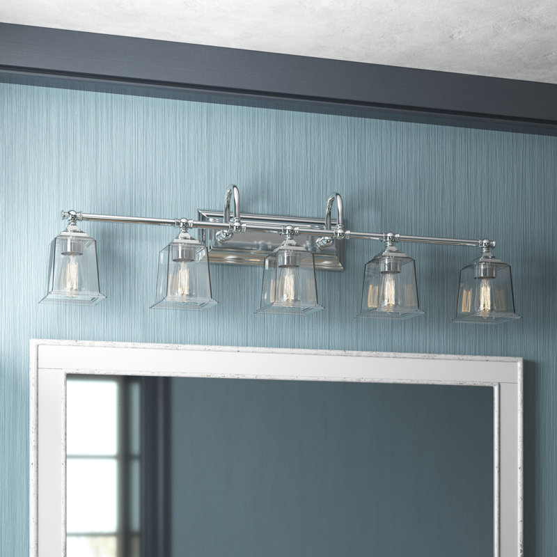  Éclairage pour meuble-lavabo 5 lumières, Nickel brossé