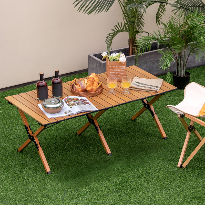 Table de camping d'extérieur l 23 po Wetumka, H 18 po x l 23 po x L 47 po