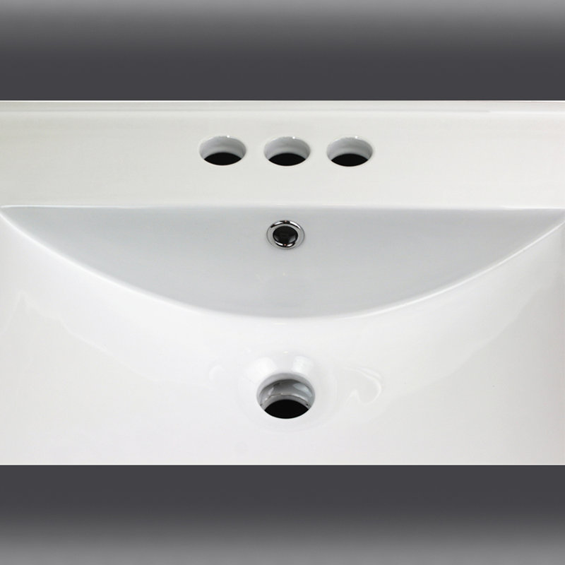 Juliette 49" White Ceramic Single Bathroom Vanity Top with Sink