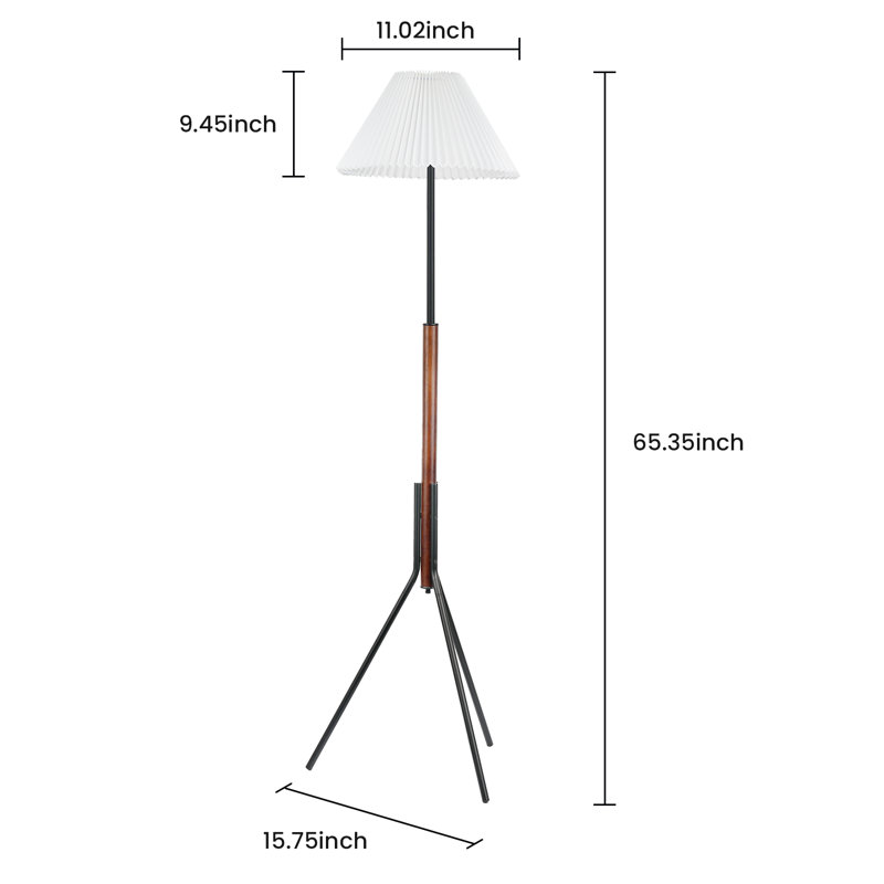 Lampe sur pied 71 po Cubillos, Noir