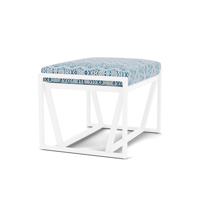Summit Outdoor Ottoman, White, Aman Capri