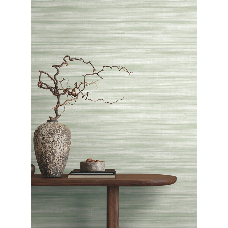 Brushed Linen Abstract Wallpaper Double Roll, Green
