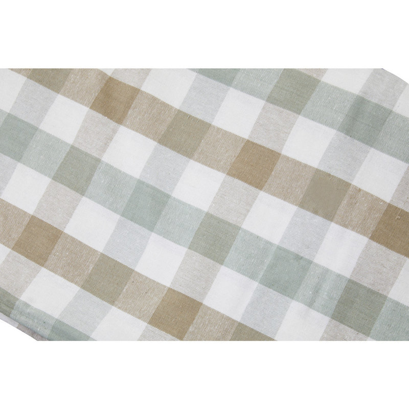Korinne Rectangular Tartan Tablecloth, Green/Brown