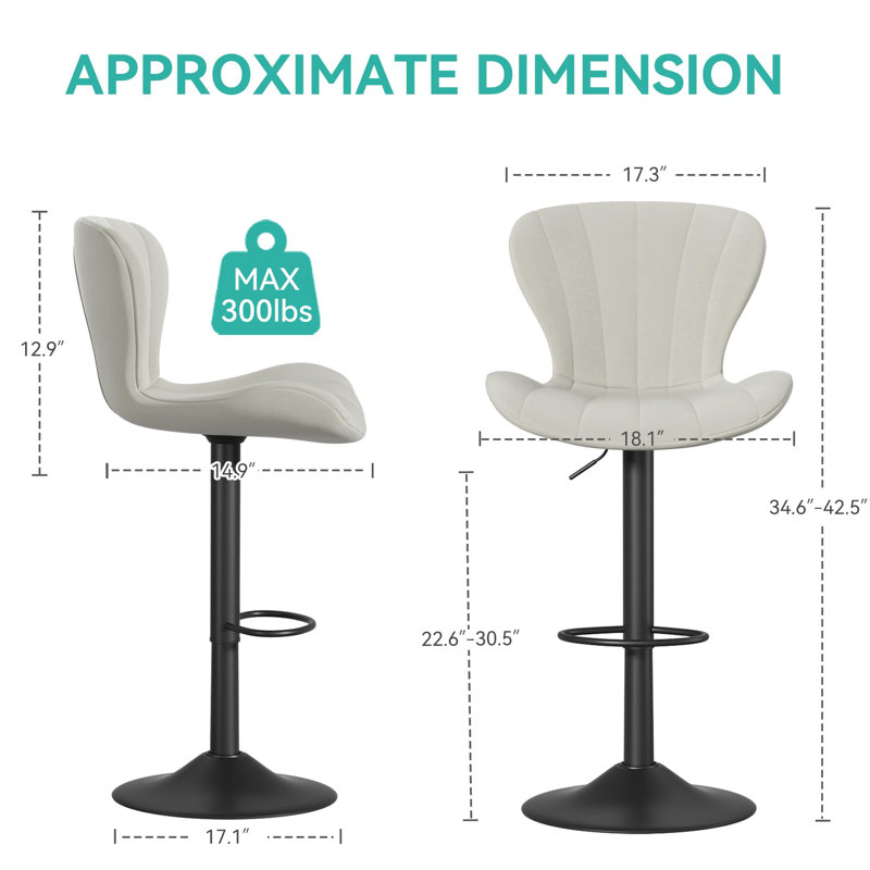 Tabouret de comptoir Keyvonna, Beige