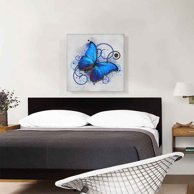 «Baby Blue Butterfly Wings», reproduction d'art sur toile tendue, H 26 po x l 26 po x P 0,75 po