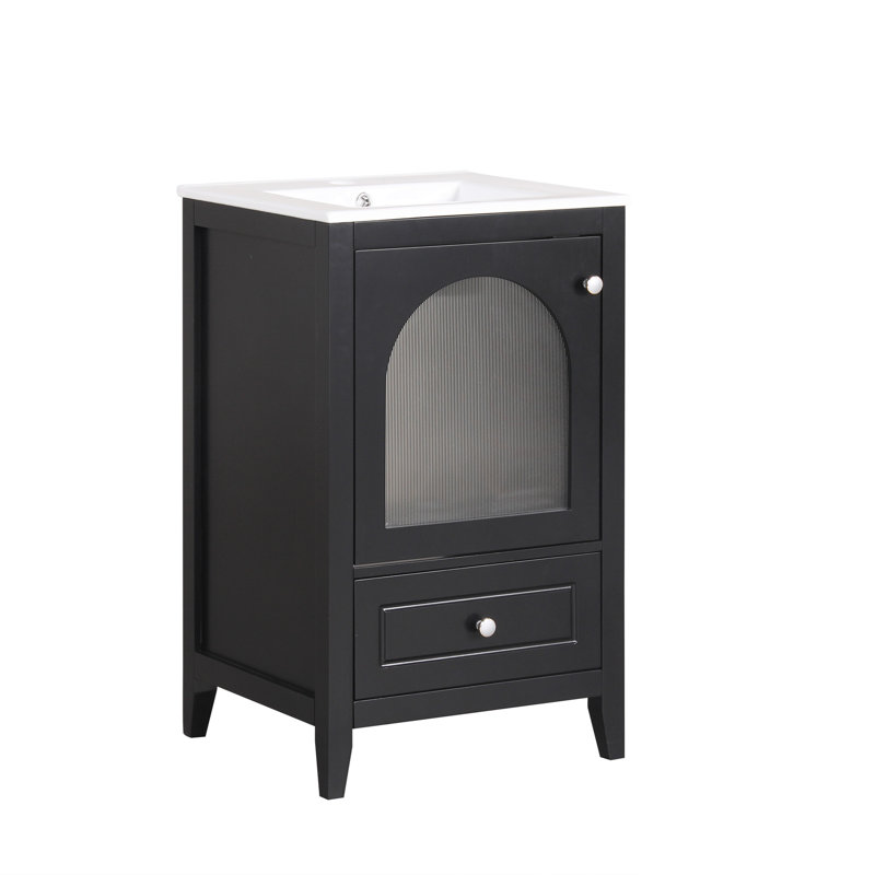 Meuble-lavabo élégant avec lavabo, rangement spacieux et design moderne pour un espace de salle de bain fonctionnel et élégant.