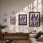 Lavender Grid Botanical - Framed Print-868793056-868793058