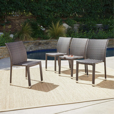 LARACHE ALUM ARMLESS RATTAN CHAIR