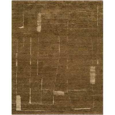Tulsi Hand Knotted Area Rug in Brown