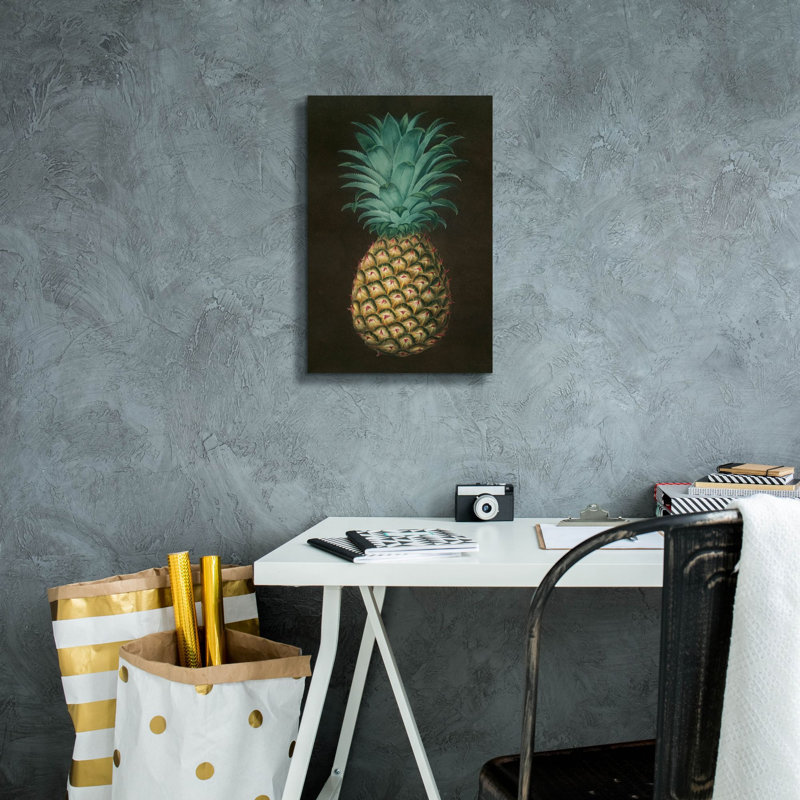  «Vintage Pineapple 1» par Wild Apple Portfolio, art mural sur toile, 12 po x 18 po, H 18 po x l 12 po