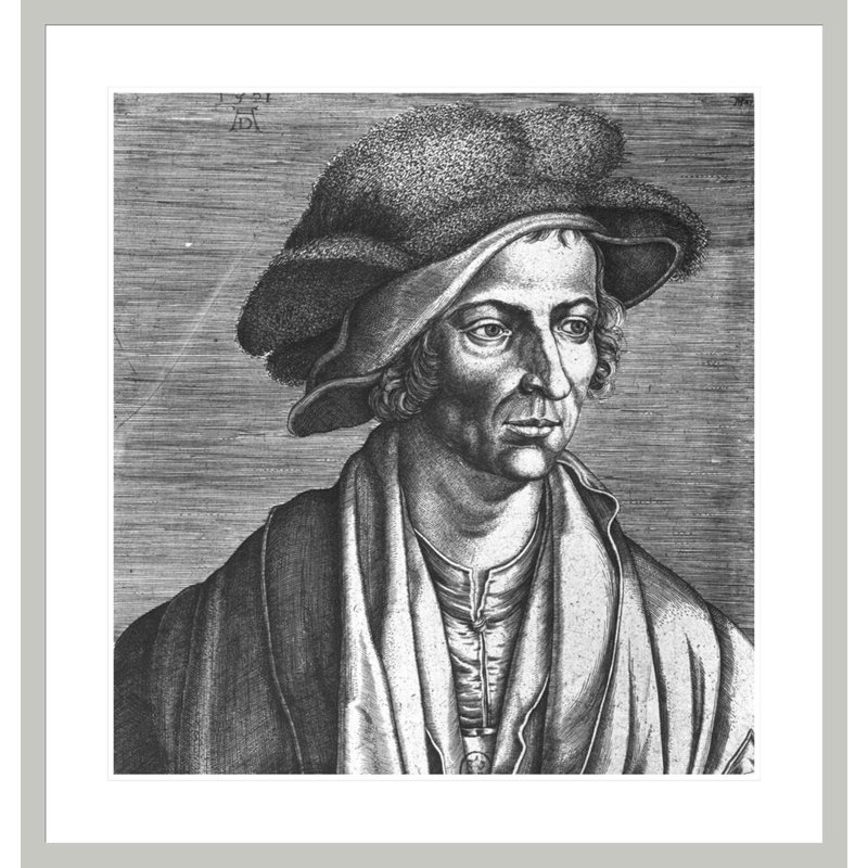 Portrait de Joachim Patinir par Albrecht Dürer, impression giclée sur cadre, H 35,17 po x l 33,5 po