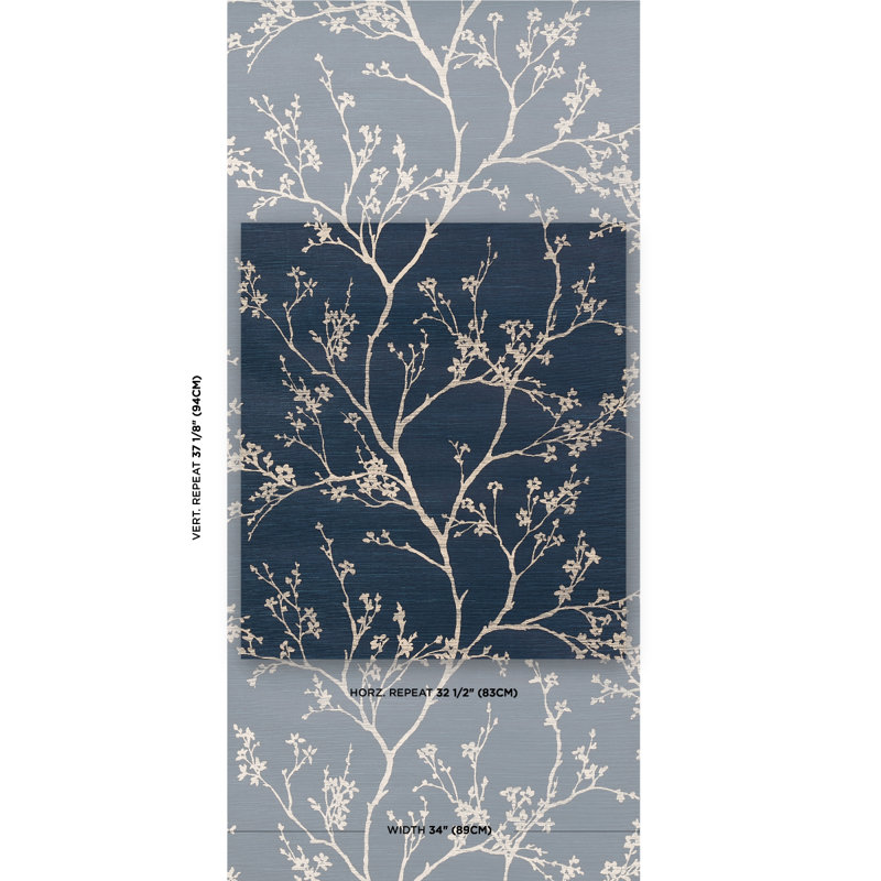 Twiggy Sisal Wallpaper, Indigo