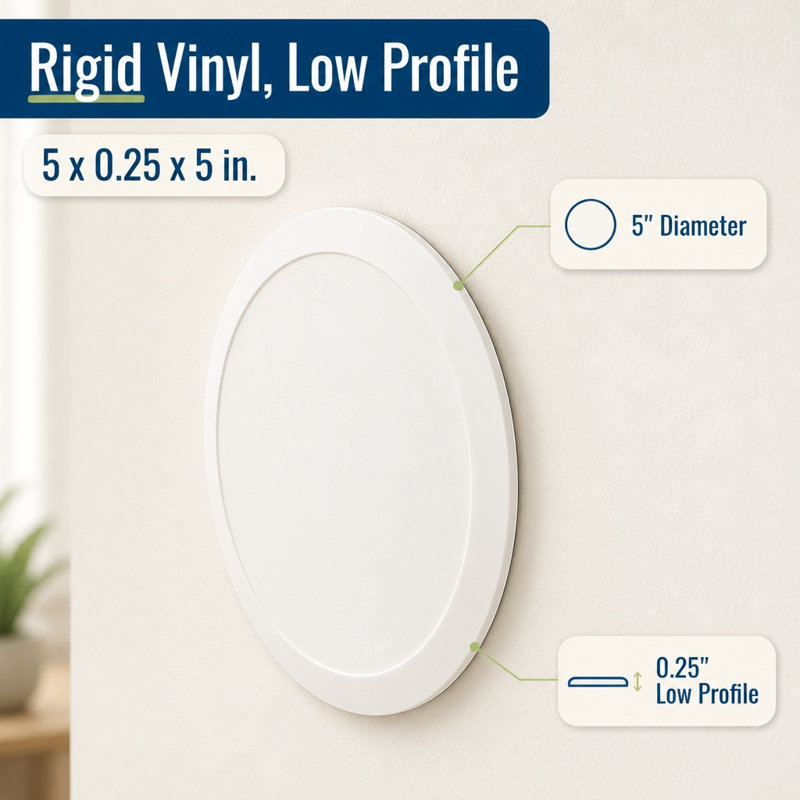Protecteur mural Prime-Line, 5 po, surface lisse, vinyle rigide, blanc (paquet de 1)