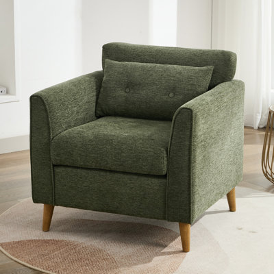Carlaya Upholstered Accent Chair With Pillow by George Oliver