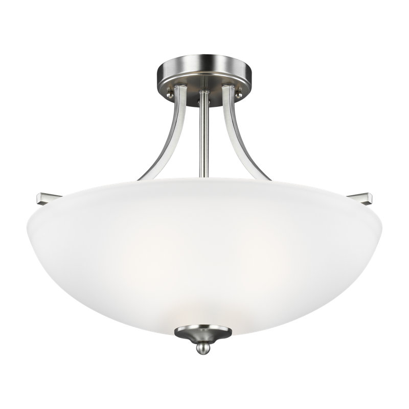 Luminaire suspendu semi-encastré Geary, Nickel brossé