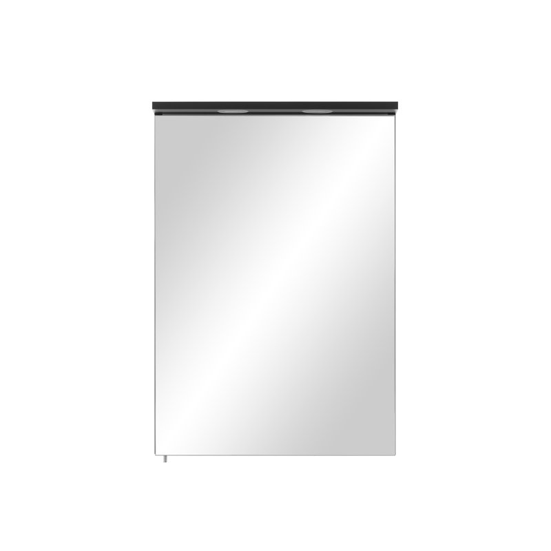 Sarah 504mm W 723mm H Surface Frameless Medicine Cabinet Mirror 2 Adjustable, Schwarz, Right Hand