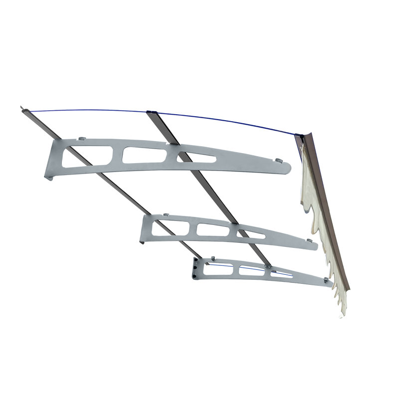 Auvent de fenêtre 79 po x 34 po, feuille de polycarbonate, support en alliage d'aluminium pour mur en bois, entrée chauffante et auvent avec abri mural robuste