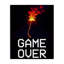Pixel Volcano Game Over Canvas, design par Kim Allen-943768326