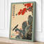 Bird Among Crimson Blossoms Japandi - Wrapped Canvas-484788276-484788277