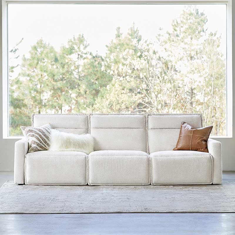 Majida Oversized Wall-Hugging Modular Power Reclining Sofa with One Reclining Seat, 3, 41.5" H x 119" W x 40.5" D, Dawn Glow