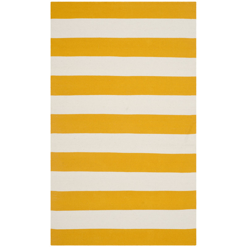 Bravo Striped Cotton Hand Woven Area Rug, Rectangle 91 x 152 cm