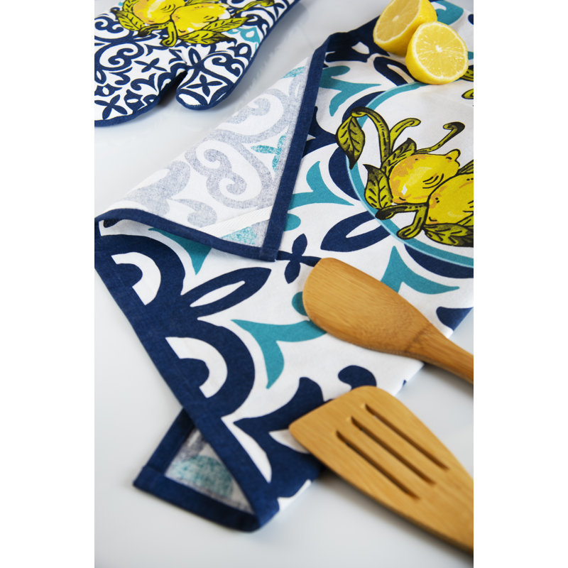 Excelsa Amalfi Damask Cotton Oven Mitt
