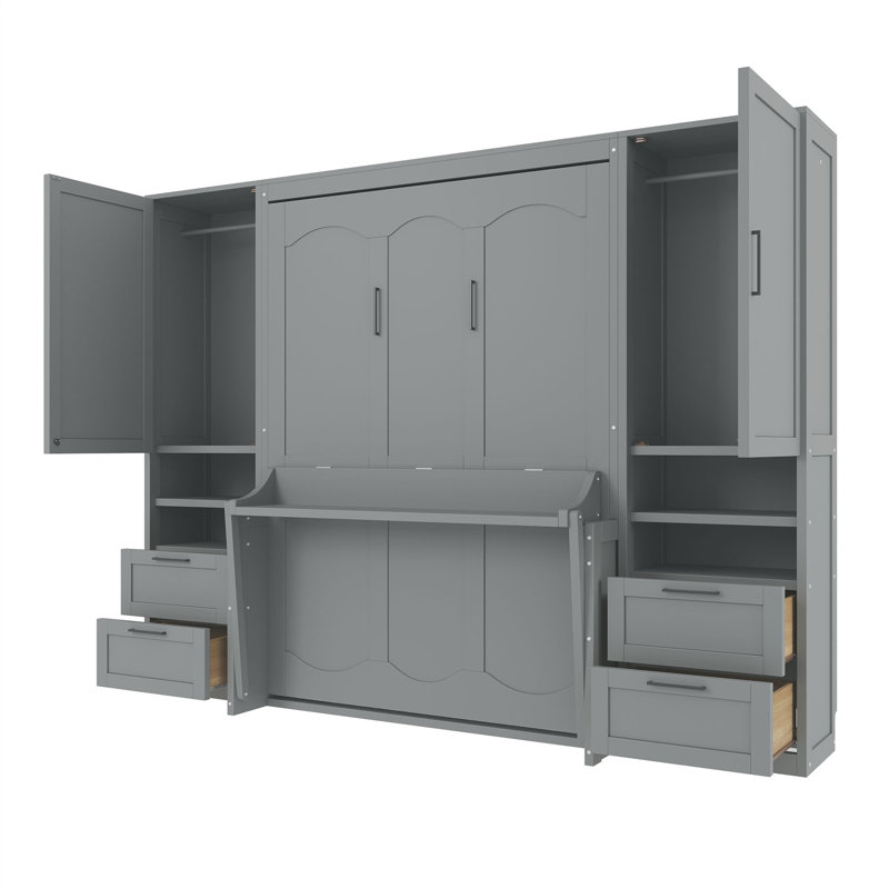 Lit escamotable avec lit escamotable Murphy, gris