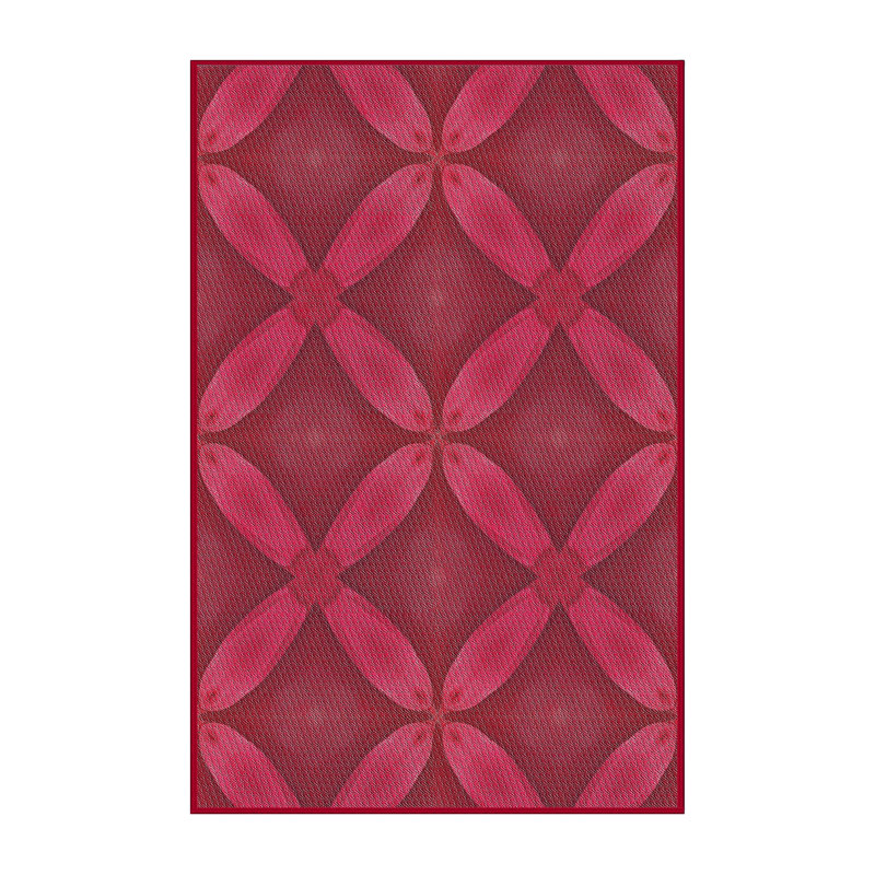 Tapis de zone rouge/brun à motifs, Rectangle 4 pi x 6 pi