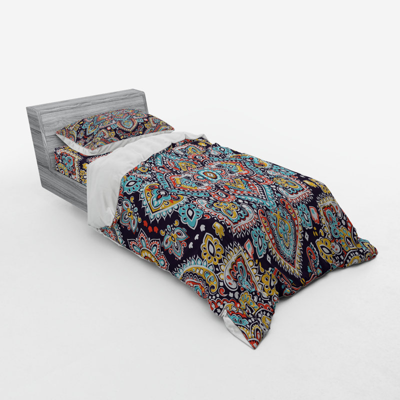 Ethnic Eclectic Damask Duvet Cover, Twin XL Duvet Cover + 2 Additional Pieces