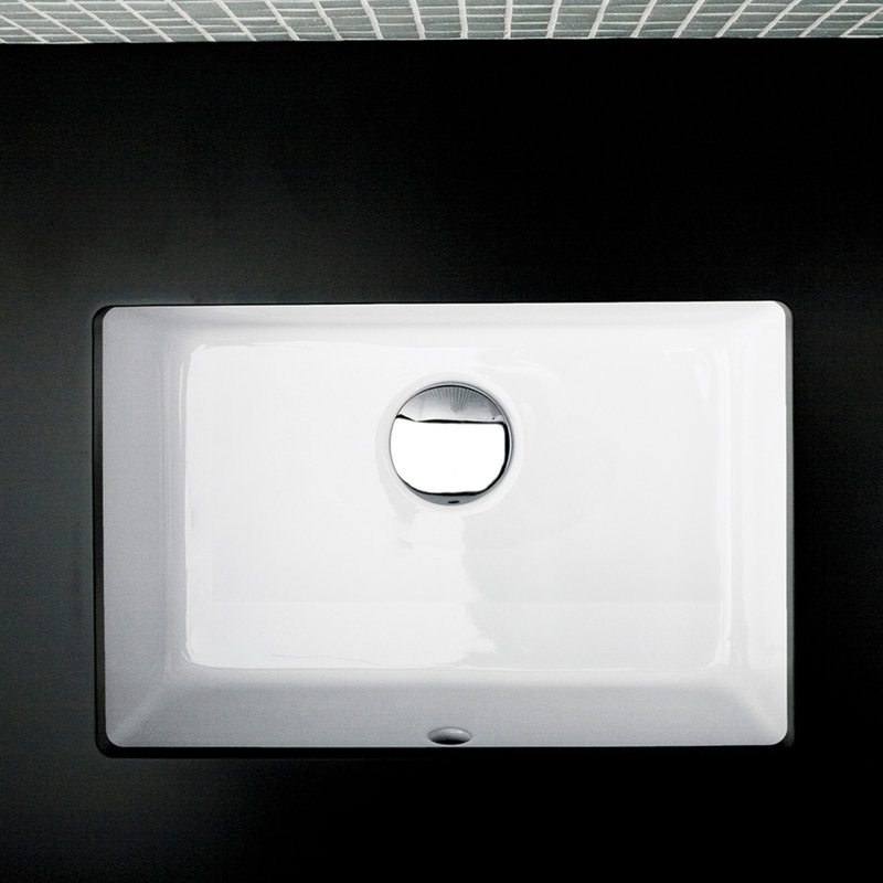 Cube 17.38'' L Bathroom Sink, White