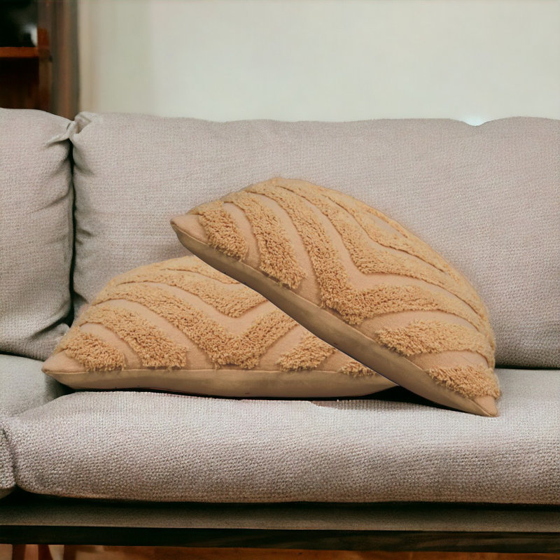 Green Square Cushion, Mustard