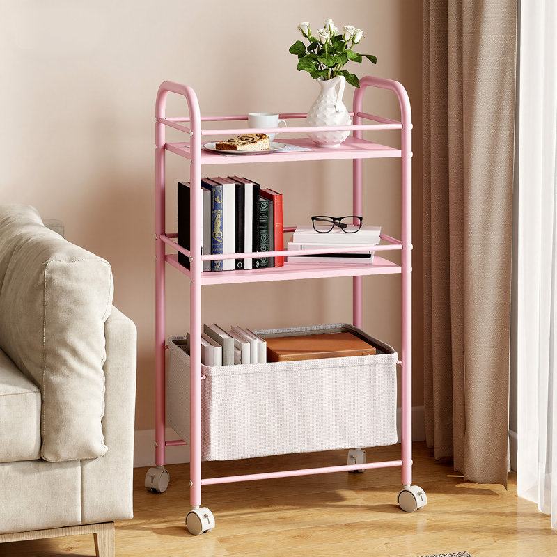 82cm H x 43cm W Cart with Wheels, Pink, Pink