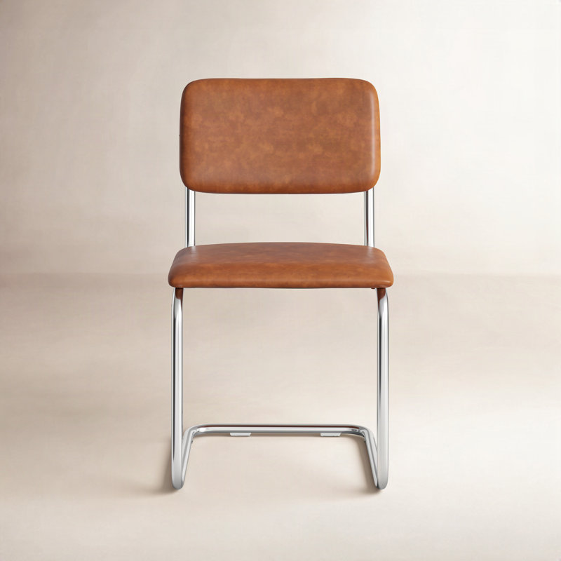 Walsh Vegan Leather Dining Chair, Saddle Tan Vegan Leather