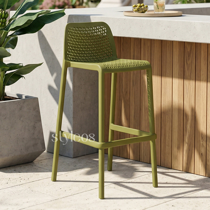 Outdoor Stool, Green, 1