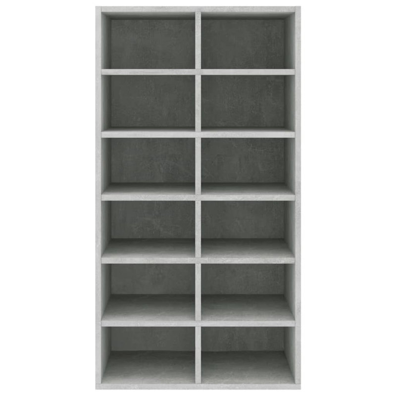 12 Pair Shoe Rack, Concrete Grey