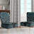 Blue And White Philodendron Leaf I - Upholstered Farmhouse Side Chair, Green Accent Chair-315507352