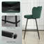Upholstered Counter Stool with Metal Frame-325673537