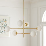 Lustre linéaire moderne et unique à 6 lumières Alison