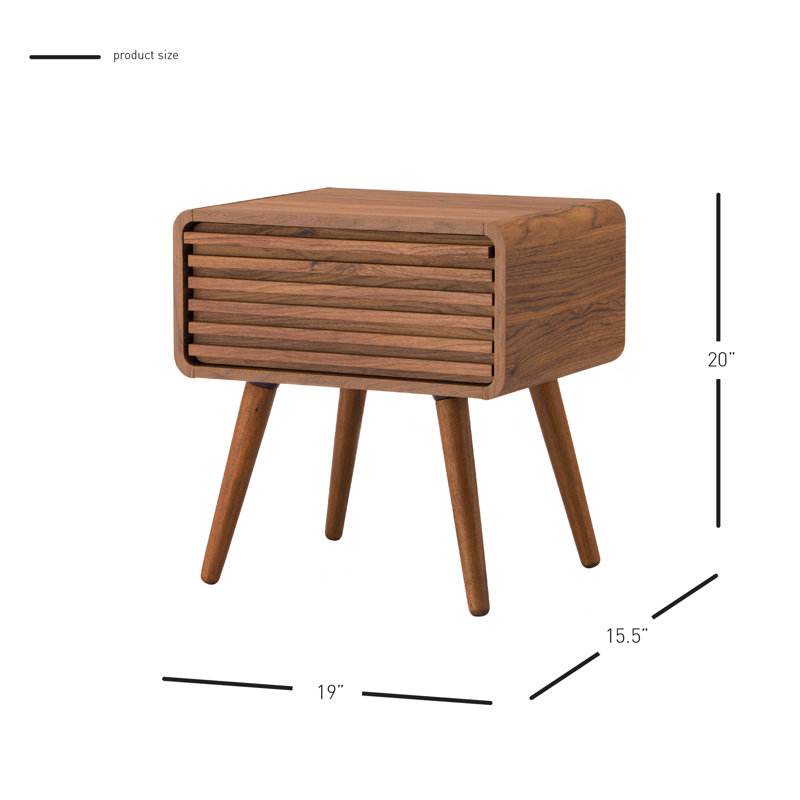 Bria End Table with Storage, Walnut
