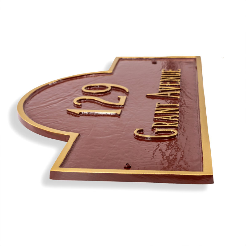 Classic Arch Standard Two Line Address Sign Plaque, Yes