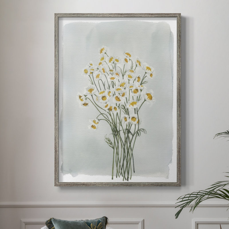 «Chamomile Bouquet I», reproduction encadrée - bois massif