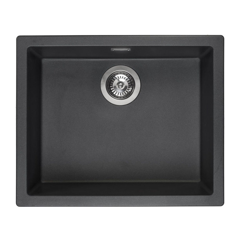 Amsterdam Single Bowl Inset Kitchen Sink, Black