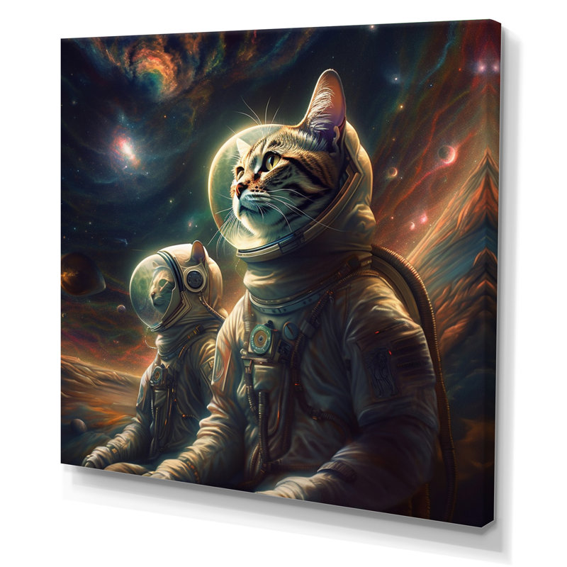 Ohara " Interstellar Space Cat ", 30" H x 30" W x 1" D, Wrapped Canvas
