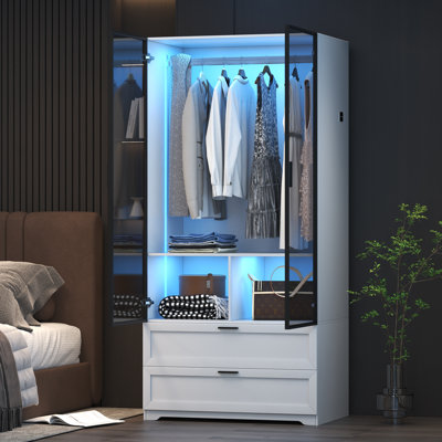 Bubalo Armoire, Wardrobe with Human Body Sensor Light