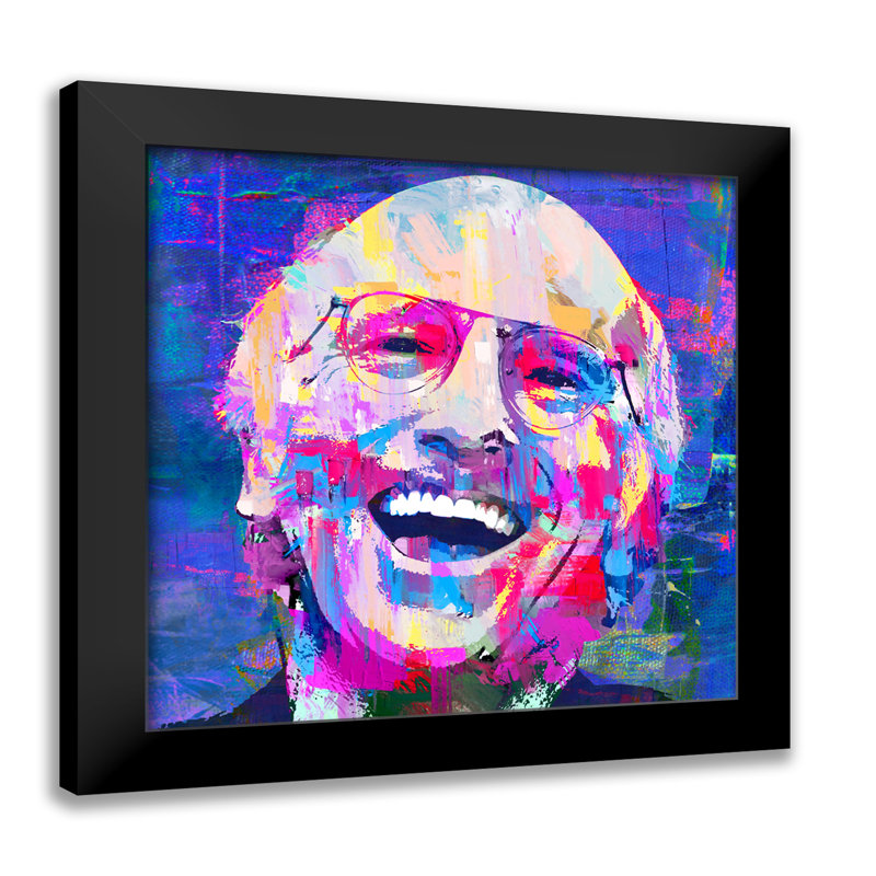 Larry David Pop Art, estampe numérique sur papier avec cadre noir carré, H 18 po x l 18 po x P 2 po