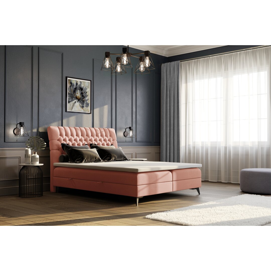 Boxspringbett Evelin mit Stauraum und Matratze