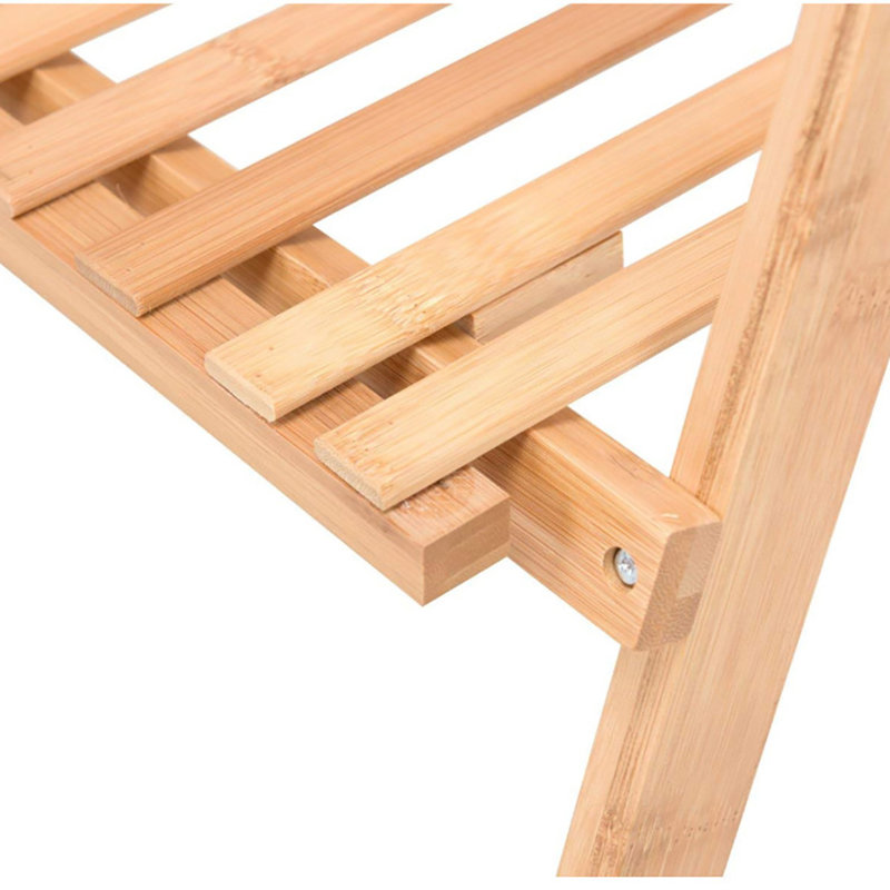 Bojorquez 3-Tier Foldable Wooden Ladder Shelf Natural, Natural