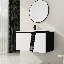 Meuble-lavabo mural 36 po, noir et blanc