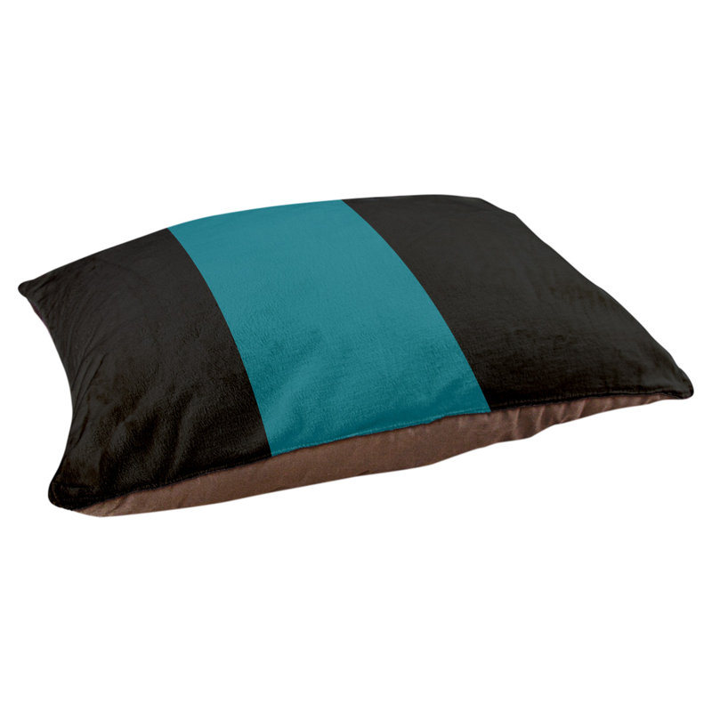Coussin rectangulaire designer Tampa Bay, Grand (L 40 po x l 50 po), Noir / bleu sarcelle foncé du Pacifique